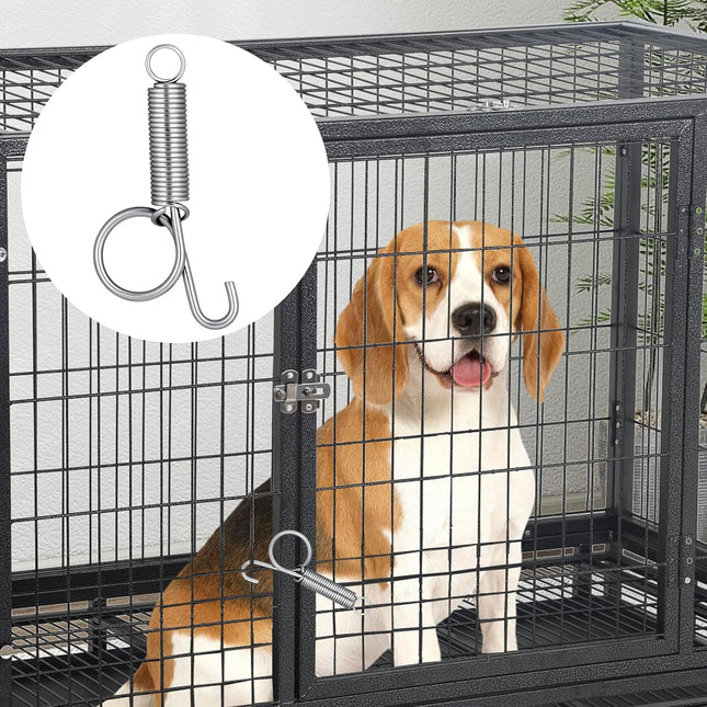 10 Pack Spring Cage Latch Door Spring Hook, Pet Door Latch Metal Finger Pet Cage Lock Wire Clips Rabbit Cages Accessories for Rabbit, Dog, Cat, Parrot, Guinea Pig, Small Animal Cages Doors (Large).