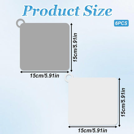 Drain Cover, 6 PCS Silicone Shower Drain Cover Square Bathtub Stopper Multifunctional Floor Drain Covers Anti-Blocking Sink Covers for Laundr Kitchen Bathroom (Grey, White, 5.9 x 5.9 Inch).