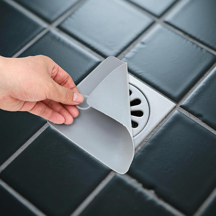 Drain Cover, 6 PCS Silicone Shower Drain Cover Square Bathtub Stopper Multifunctional Floor Drain Covers Anti-Blocking Sink Covers for Laundr Kitchen Bathroom (Grey, White, 5.9 x 5.9 Inch).