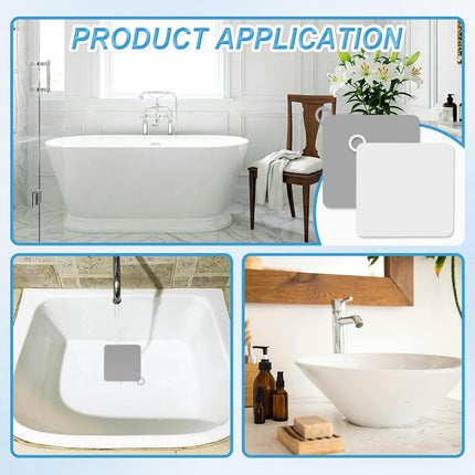 Drain Cover, 6 PCS Silicone Shower Drain Cover Square Bathtub Stopper Multifunctional Floor Drain Covers Anti-Blocking Sink Covers for Laundr Kitchen Bathroom (Grey, White, 5.9 x 5.9 Inch).