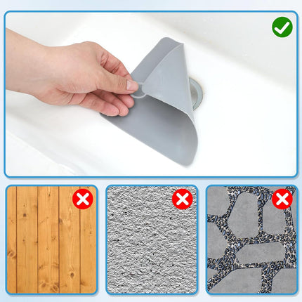 Drain Cover, 6 PCS Silicone Shower Drain Cover Square Bathtub Stopper Multifunctional Floor Drain Covers Anti-Blocking Sink Covers for Laundr Kitchen Bathroom (Grey, White, 5.9 x 5.9 Inch).