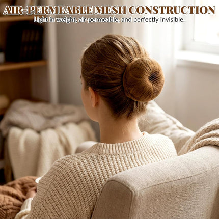 Hair Nets, 35 Pcs Invisible Hair Net for Buns, 20 Inch Strong Nylon Elastic Mesh Wig Nets Hairnet Hairs Accessories for Women Men Ballet, Food Service Workers, Kitchen Daily Styling (Brown).