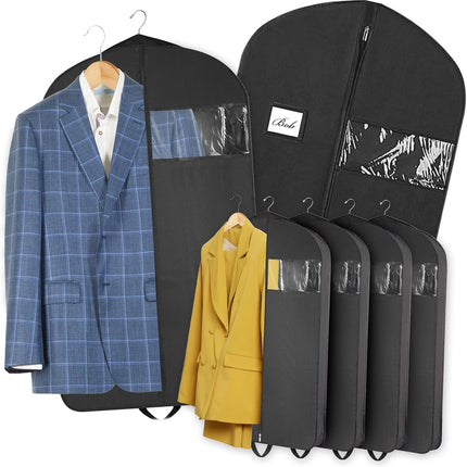 Garment Bag for Hanging Clothes - Travel Suit Bag Closet Covers for Men and Women - Long Dress, Mens Jackets, Coats, Shirts, Dance Clothing Protector, Zipper Hanger Wardrobe Dust Cover (42 Inch).