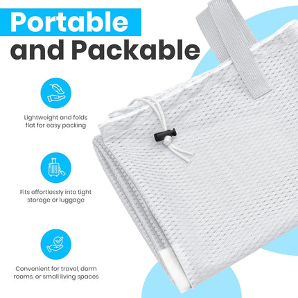 Extra Large Mesh Laundry Bags 2-Pack – Heavy Duty, Machine Washable Laundry Bag with Handles & Shoulder Strap, Odor Resistant, for College Dorm, Travel, Bedding & Clothes Storage, White.