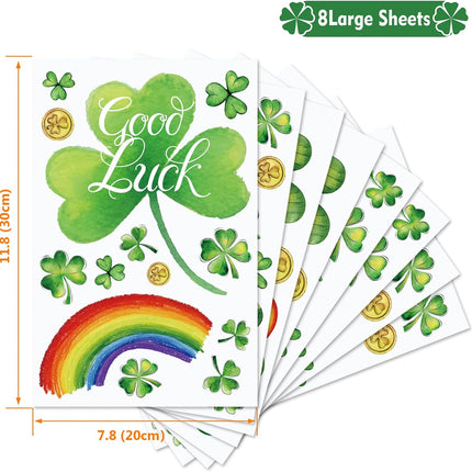 St Patricks Day Decorations,St Patricks Day Window Clings 122 PCS Reusable Spring Window Clings for St Patrick's Day Decor Shamrock Stickers Party Supplies for Kids School Home Office..