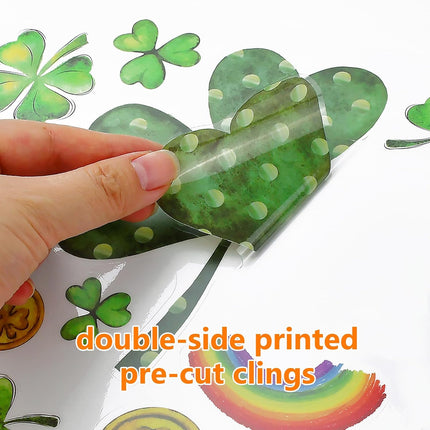 St Patricks Day Decorations,St Patricks Day Window Clings 122 PCS Reusable Spring Window Clings for St Patrick's Day Decor Shamrock Stickers Party Supplies for Kids School Home Office..