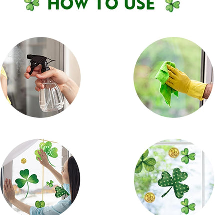 St Patricks Day Decorations,St Patricks Day Window Clings 122 PCS Reusable Spring Window Clings for St Patrick's Day Decor Shamrock Stickers Party Supplies for Kids School Home Office..