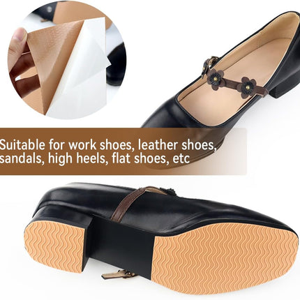 4 Pcs Non-Slip Shoe Sole Pads Shoe Bottom Grip Pads 5.9 x 3.9 Inch Self Adhesive Shoe Sole Protectors Shoe Pads Sole Shoe Bottom Protector for Women (Nude).