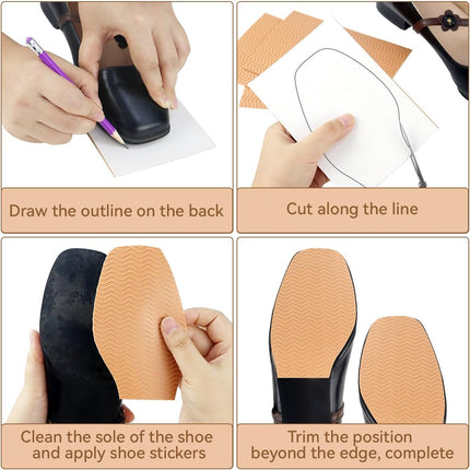 4 Pcs Non-Slip Shoe Sole Pads Shoe Bottom Grip Pads 5.9 x 3.9 Inch Self Adhesive Shoe Sole Protectors Shoe Pads Sole Shoe Bottom Protector for Women (Nude).