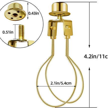 Lamp Holder for Clip-on Light Bulbs with Levellers, Include Finial - DIY Adapter for Shades (1 Pc, Gold).