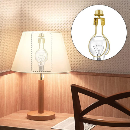 Lamp Holder for Clip-on Light Bulbs with Levellers, Include Finial - DIY Adapter for Shades (1 Pc, Gold).