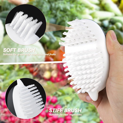 Vegetable Brush Potato Scrubber Brush Non Slip Comfortable Fruit Cleaning Tools for Washing Fruit Mushrooms Carrot or Tough-Skinned Vegetables (1 Pack Grey).