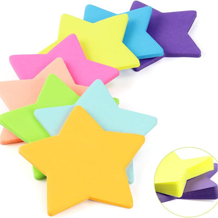8 Color Star Shape Sticky Notes, 240 Sheets, Self-Sticky Note Pads for School Office Home.