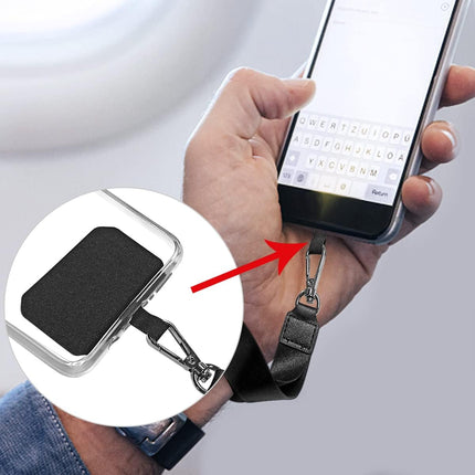 5 Pack Phone Tether Tab Cell Phone lanyard pad, Universal Phone Tether Tab Phone Lanyard Replacement Part Compatible with Most Smartphones (Black).