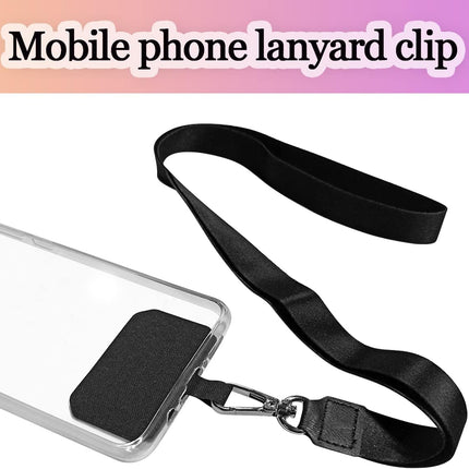 5 Pack Phone Tether Tab Cell Phone lanyard pad, Universal Phone Tether Tab Phone Lanyard Replacement Part Compatible with Most Smartphones (Black).