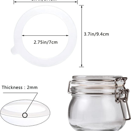 8 Pieces Silicone Jar Replacement Gasket, 3.75 Inch Sealing Rings for Glass Clip Top Jars, Leak-Proof Canning Silicone Fitting Seals(White).