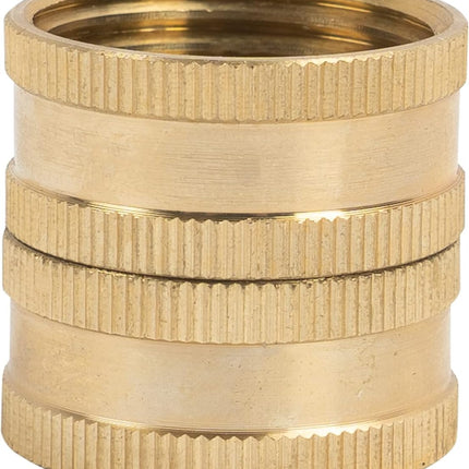 Garden Hose Adapter, 3/4 Inch Solid Brass Hose Connectors, 2 Pack Hose Connector with 2 Extra Washers (Female to Female).