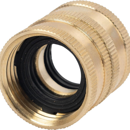 Garden Hose Adapter, 3/4 Inch Solid Brass Hose Connectors, 2 Pack Hose Connector with 2 Extra Washers (Female to Female).