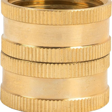 Garden Hose Adapter, 3/4 Inch Solid Brass Hose Connectors, 2 Pack Hose Connector with 2 Extra Washers (Female to Female).