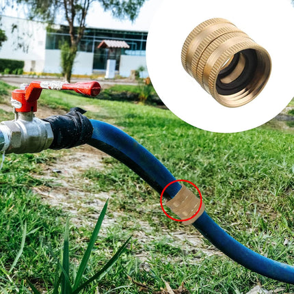 Garden Hose Adapter, 3/4 Inch Solid Brass Hose Connectors, 2 Pack Hose Connector with 2 Extra Washers (Female to Female).
