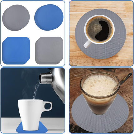 8 Pcs Reusable Jar Opener Gripper Pads Rubber Jar Opener Gripper Pads Multi-function Jar Opener for Elderly People with Arthritis and Weak hands (Blue, Gray).