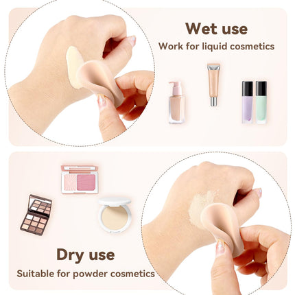 2 Pcs Makeup Sponges with Travel Case, Facial Primer Compact Powder Puff, Cosmetics Blush Applicators Sponges for All Skin Types Wet and Dry Dual Use (Round).