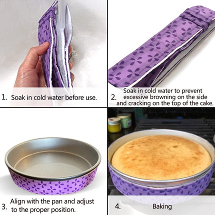2 Piece Bake Even Cake Strips, Cake Pan Dampen Strips, Cake Pan Strips for Evenly Baked Cakes.