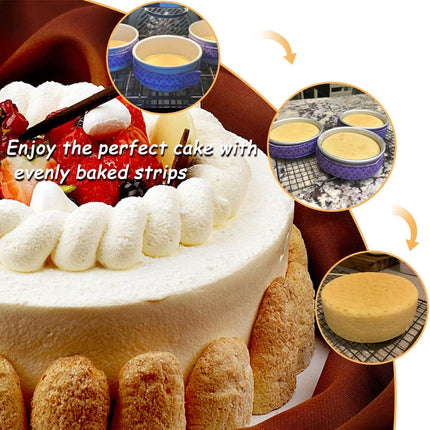 2 Piece Bake Even Cake Strips, Cake Pan Dampen Strips, Cake Pan Strips for Evenly Baked Cakes.