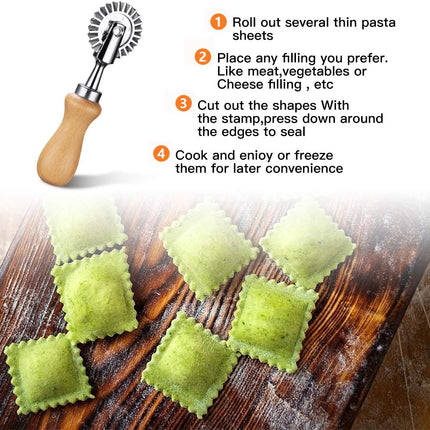 Pastry Wheel Cutter - Pasta Cutter Wheel - Ravioli Crimper Cutter Wheel for Home and Kitchen Use, 1.3inch.