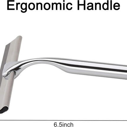 All Purpose Stainless Steel Squeegee for Glass Shower Doors, Car Window, Home Mirrors, Bathroom Shower Cleaner Wiper 10 inches.