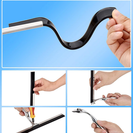 All Purpose Stainless Steel Squeegee for Glass Shower Doors, Car Window, Home Mirrors, Bathroom Shower Cleaner Wiper 10 inches.