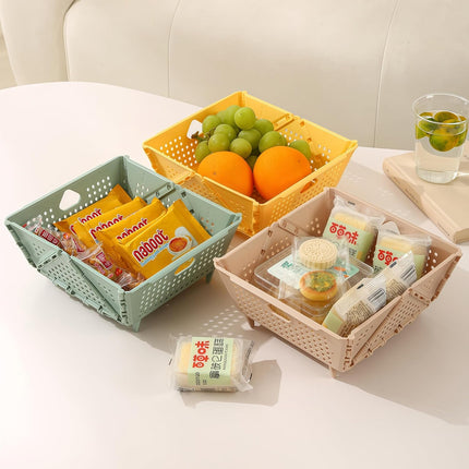 Plastic Colander Basket, Multi-Purpose Drainage & Storage Bin for Kitchen, Candy, Cookies, Holiday Snacks and Gift Items, Ventilated Organizer Tray for Home & Christmas Decorations Storage.