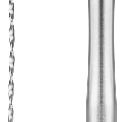 Muddler for Cocktails, 10" Muddler and Long Handle Bar Cocktail Mixing Spoon, Stainless Steel Stirrer, Bar Accessories Tools for Mojitos Fruit Drinks.