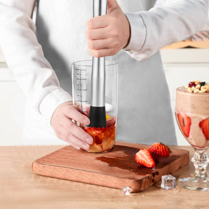 Muddler for Cocktails, 10" Muddler and Long Handle Bar Cocktail Mixing Spoon, Stainless Steel Stirrer, Bar Accessories Tools for Mojitos Fruit Drinks.