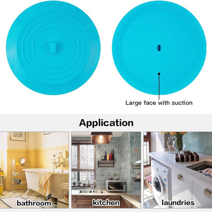 2 Pack 6” Bathtub Tub Drain Cover Stopper, Large Silicone Suction Bathroom Drain Plug Hair Stopper, Bathroom Accessories for Kitchen and Laundry.