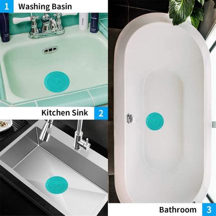 2 Pack 6” Bathtub Tub Drain Cover Stopper, Large Silicone Suction Bathroom Drain Plug Hair Stopper, Bathroom Accessories for Kitchen and Laundry.
