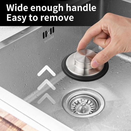 Kitchen Sink Drain Stopper Cover, 2PCS Stainless Steel Garbage Disposal Stopper 3.34 Inch Drain Plug, Fits Standard Kitchen Sink Size of 3-1/2 Inch.