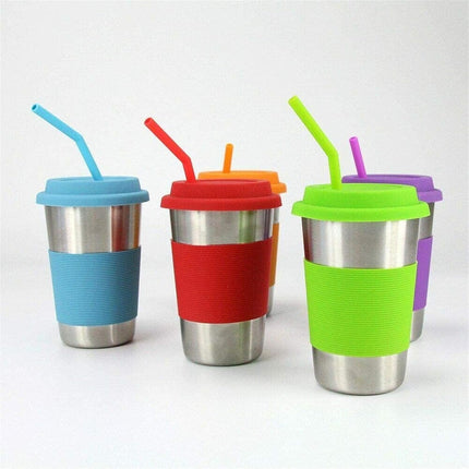 8 Pack Reusable Regular Size Silicone Drinking Straws with 1 Cleaning Brushes, Extra long Flexible Coffee Drinking Standard Size Straws for 20oz and 30oz Tumblers and Mason Jars.