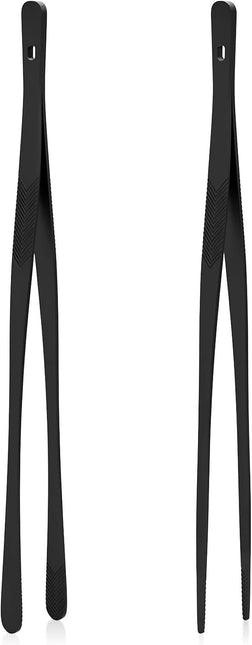 Kitchen Tongs for Cooking - 2PCS 12" Stainless Steel Cooking Tongs Tweezers, Metal Fine Kitchen Utensils with Precision Serrated Tips, Professional Chef Tweezers for Serving, BBQ, Pasta, Salad.