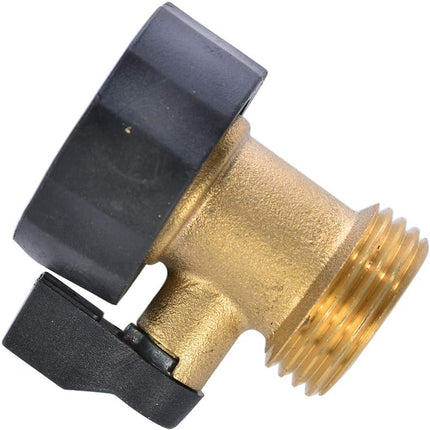 3/4" Brass Garden Hose Shut Off Valve,1-Way Restricted-Flow Water Shut-Off, Fits 3/4 Inch Hose Connector.