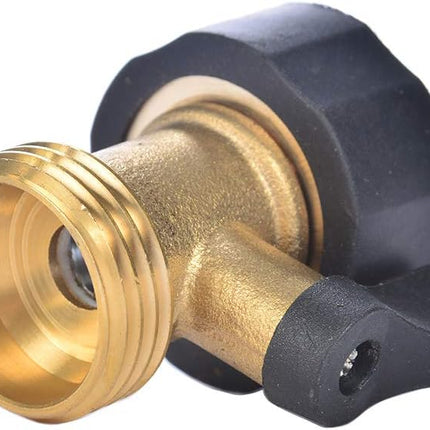 3/4" Brass Garden Hose Shut Off Valve,1-Way Restricted-Flow Water Shut-Off, Fits 3/4 Inch Hose Connector.