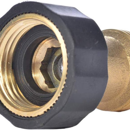 3/4" Brass Garden Hose Shut Off Valve,1-Way Restricted-Flow Water Shut-Off, Fits 3/4 Inch Hose Connector.