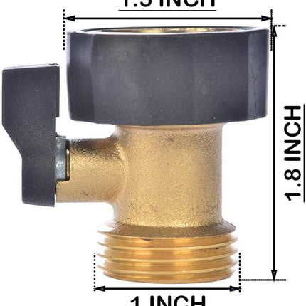 3/4" Brass Garden Hose Shut Off Valve,1-Way Restricted-Flow Water Shut-Off, Fits 3/4 Inch Hose Connector.