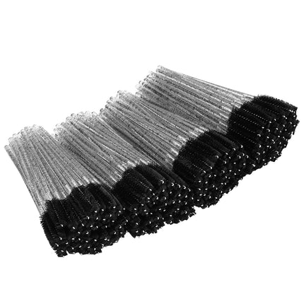 200PCS Spoolie Eyelash Brush - Disposable Mascara Brush Wand for Lashes, Eyebrow Eyelash Extension Supplies (Black).