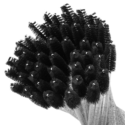 200PCS Spoolie Eyelash Brush - Disposable Mascara Brush Wand for Lashes, Eyebrow Eyelash Extension Supplies (Black).