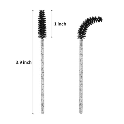 200PCS Spoolie Eyelash Brush - Disposable Mascara Brush Wand for Lashes, Eyebrow Eyelash Extension Supplies (Black).