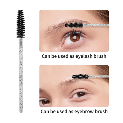 200PCS Spoolie Eyelash Brush - Disposable Mascara Brush Wand for Lashes, Eyebrow Eyelash Extension Supplies (Black).