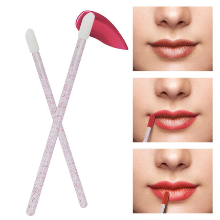 300 PCS Lip Brush, Disposable Makeup Applicators, Lip Gloss Brush Lipstick Applicator Wands, Multicolor Makeup Tool Kits Beauty Lipstick Cosmetic (Crystal Pink).