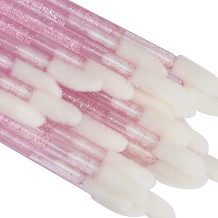 300 PCS Lip Brush, Disposable Makeup Applicators, Lip Gloss Brush Lipstick Applicator Wands, Multicolor Makeup Tool Kits Beauty Lipstick Cosmetic (Crystal Pink).