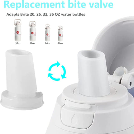 Bite Valve Replacement for Brita Water Bottle, 2 Pack, Silicone, BPA-Free, 1 Liter, Sports, Travel.